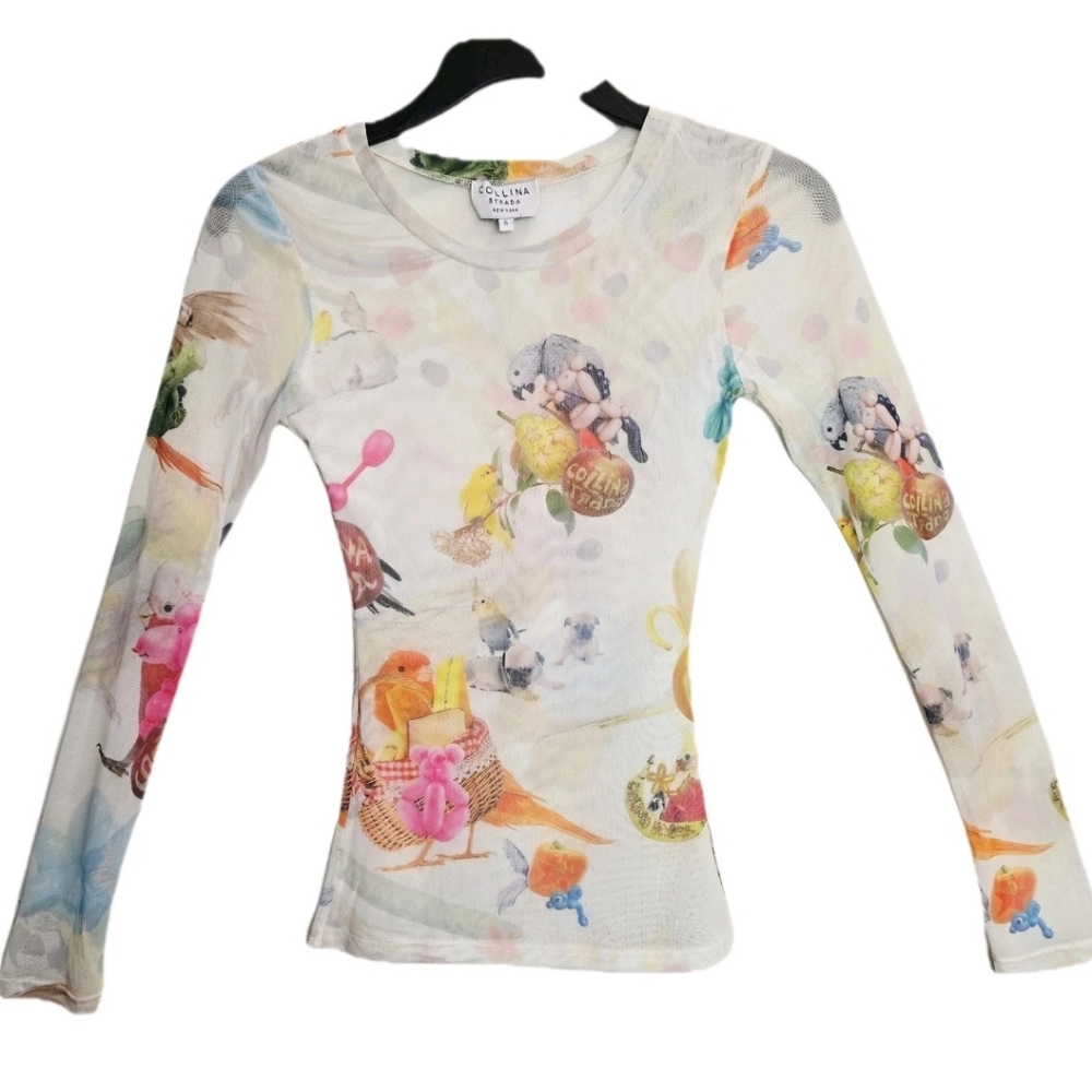 Collina Strada Mesh Spandex Shirt Size S